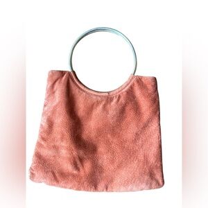 Vintage Trixie Marie Rust Suede Purse With Metal O-Ring Handle